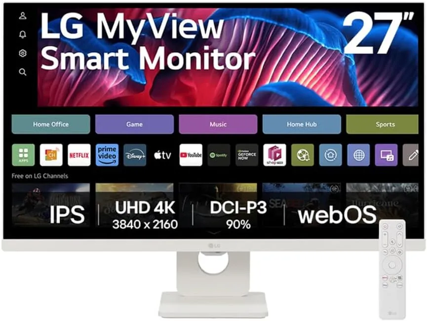 Monitor LG MyView Smart 27SR73U-W com WebOS e Tela IPS de 27 Polegadas