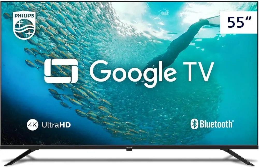 Smart TV Philips 55 polegadas 4K UHD 55PUG7019/78 Google TV