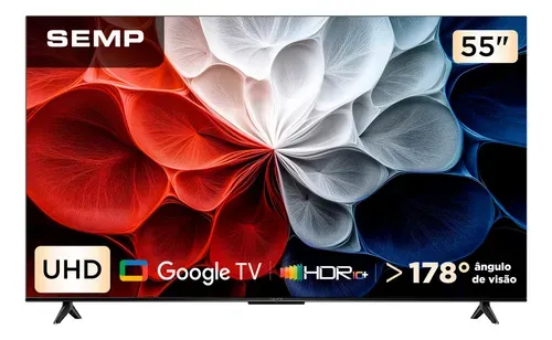 Smart TV Semp 55 Polegadas 4K S62 Google TV