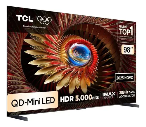 Smart TV TCL 98C8K 98 Polegadas 4K Neo Mini LED 144Hz Google TV - Foto oficial e menor preço