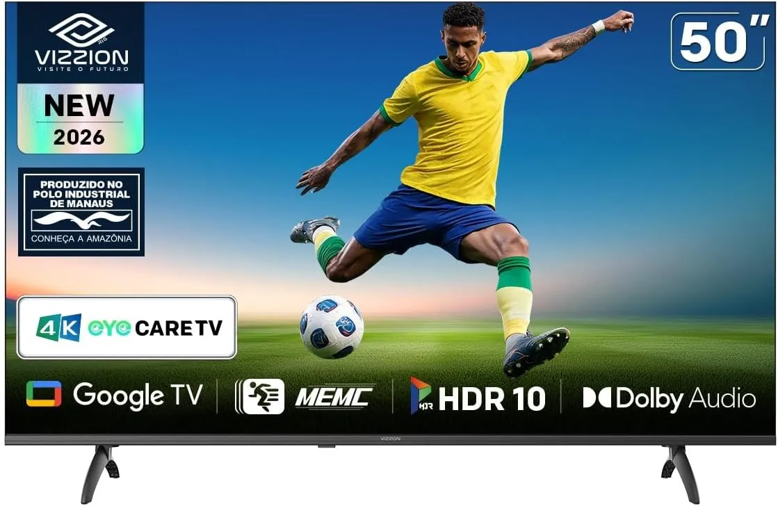 Smart TV Vizzion BR50G3UA 50 Polegadas 4K UHD - Foto oficial e menor preço