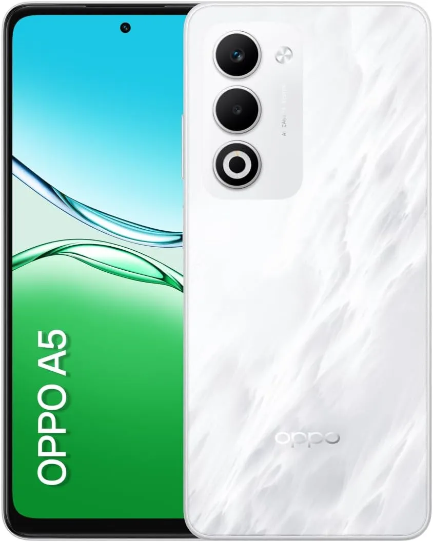 Smartphone OPPO A5 256GB 6GB RAM Bateria 6000mAh 45W 50MP AI Câmera Branco