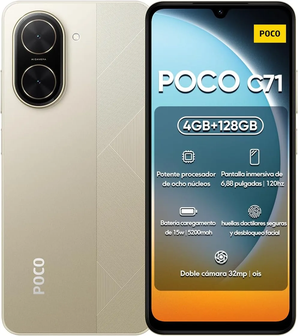 Smartphone Xiaomi Poco C71 128GB 4GB RAM Ouro 4G