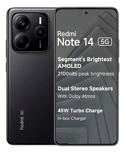 Smartphone Xiaomi Redmi Note 14 5G 256GB Dual SIM Preto