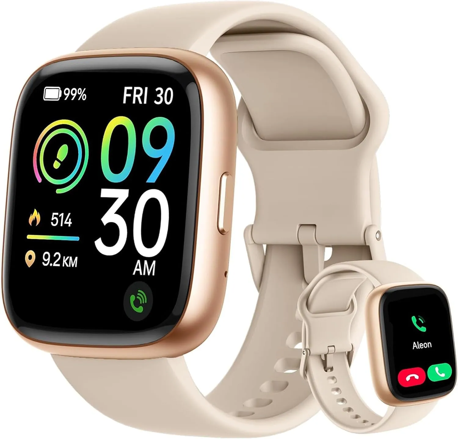 Smartwatch Bettdow 1.83 Polegadas com Alexa e Bluetooth Ouro Rosê
