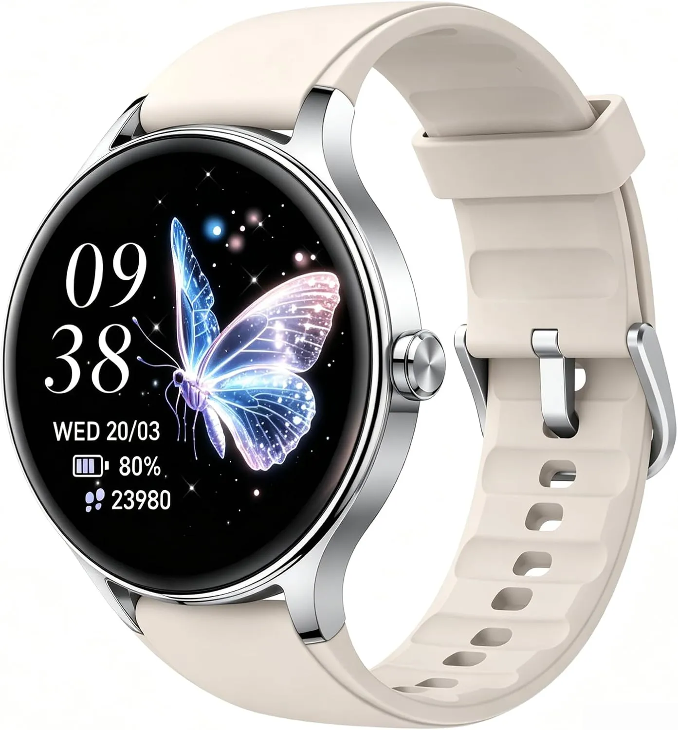 Smartwatch Feminino Bettdow FB046 1.27" IP68 Bege