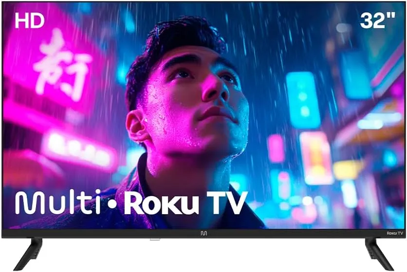 Smart TV 32" DLED HD Multi Essencial Roku 3HDMI 2USB Wi-Fi - Foto oficial e menor preço