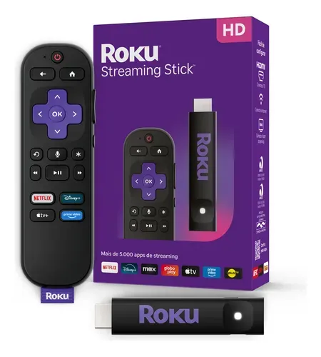 Roku Streaming Stick 2025 Full HD com Controle Remoto por Voz