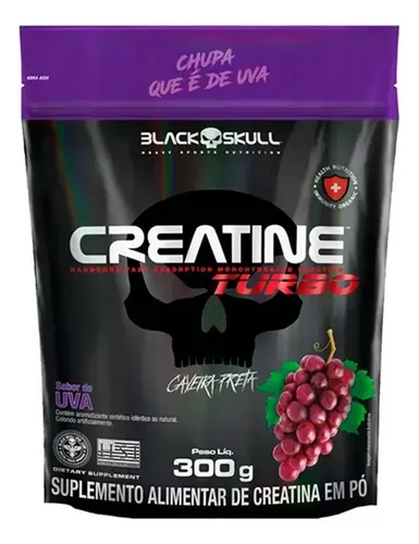 Creatina Turbo 300g Black Skull Sabor Uva