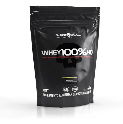 Suplemento em Pó Black Skull Whey 100% HD Sabor Milho Verde 900 g