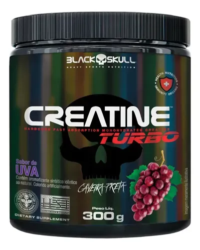 Creatina Black Skull 100% Pure 300g Sabor Uva - Foto oficial e menor preço
