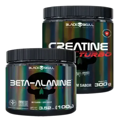 Creatina + Betalanina Ectomorfo Sem Sabor Black Skull