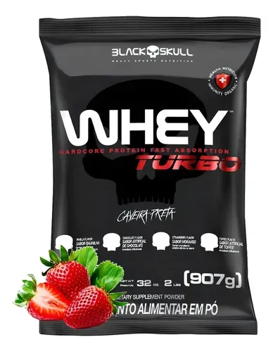 Whey Protein Black Skull Isolado e Concentrado Sabor Morango