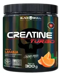 Creatina Turbo Hardcore Monohidratada 300g Black Skull Sabor Laranja - Foto oficial e menor preço