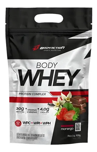 Suplemento Body Whey Protein 900g Morango Bodyaction