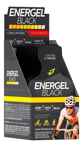Gel Energético Energel Black Sabor Laranja com Acerola 10 Sachês Bodyaction