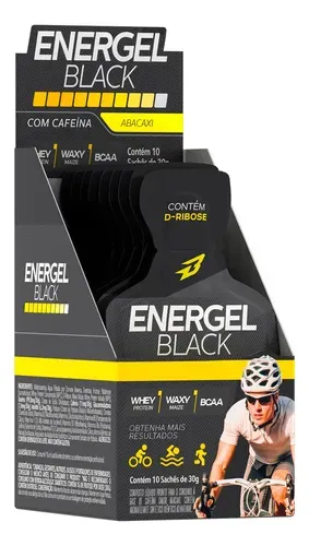 Gel Energético Energel Black Sabor Abacaxi Bodyaction 10 Sachês