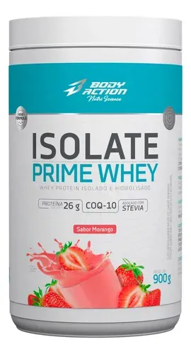 Proteína Bodyaction Nutri Science Isolate Prime Whey Morango 900g - Foto oficial e menor preço