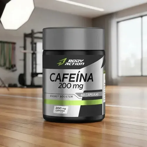 Suplemento Bodyaction Cafeína 200mg 60 Cápsulas - Foto oficial e menor preço
