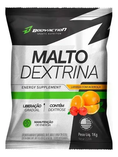 Malto Dextrina 1kg Bodyaction Sabor Laranja com Acerola