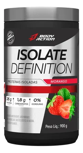 Proteína Bodyaction Tradicional Isolate Definition em pó Morango 900g