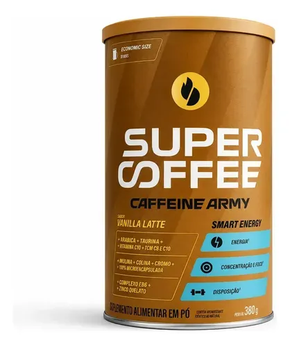 Suplemento Termogênico Caffeine Army Supercoffee 380g Sabor Vanilla Latte