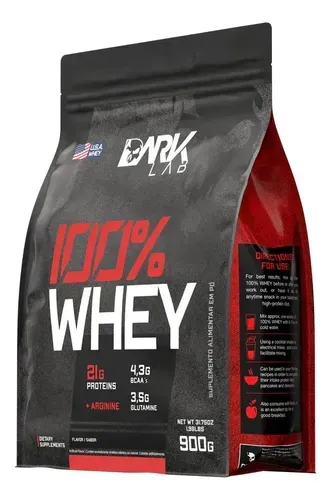 Suplemento Whey Protein Concentrado 100% 900g Dark Lab Sabor Cappuccino