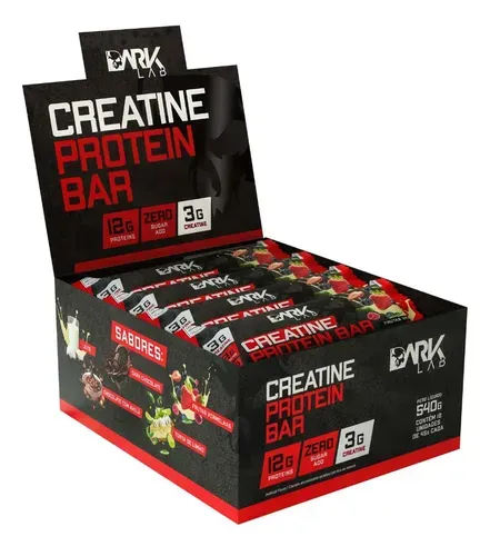 Barra de Proteína com Creatina Dark Lab 45g (12 Unidades) Sabor Frutas Vermelhas