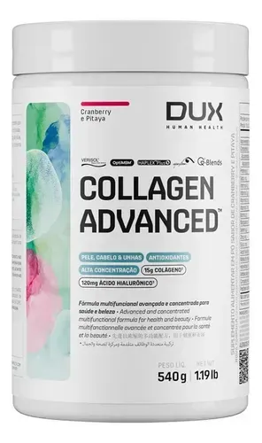 Colágeno Advanced Hidrolisado Verisol Dux Nutrition 540g Sabor Cranberry e Pitaya - Foto oficial e menor preço