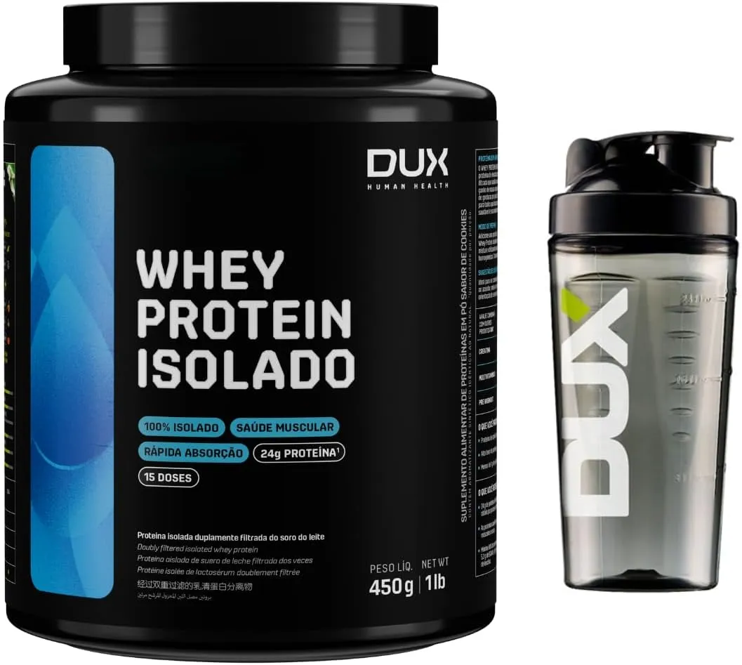 Combo Whey Protein Isolado Dux Nutrition 450g - Sabor Chocolate Branco - Foto oficial e menor preço