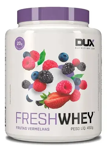 Suplemento Fresh Whey Conc Iso Hidrolisado 450g - Dux Nutrition Sabor Frutas Vermelhas - Foto oficial e menor preço