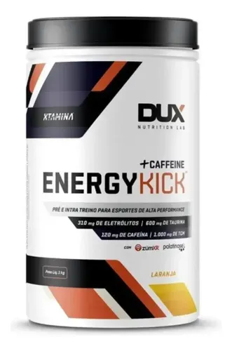 Repositor Energético Energy Kick Caffeine 1kg Dux Sabor Laranja