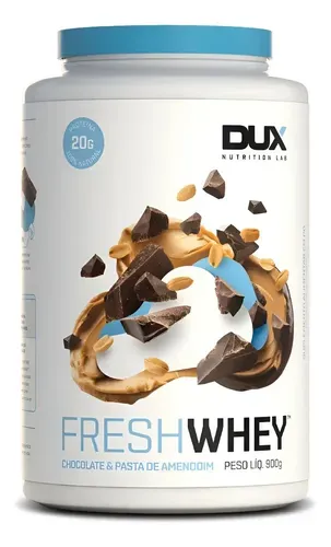 Whey Protein 3W Fresh Whey Dux Nutrition 900g Chocolate e Pasta de Amendoim