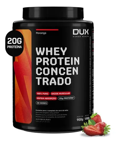 Whey Protein Concentrado Dux Nutrition Morango 900g