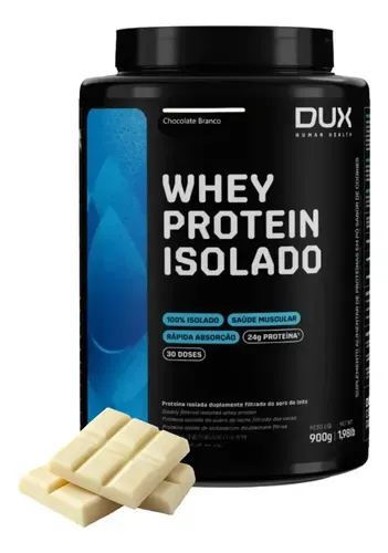Whey Protein Isolado Dux Nutrition 900g Chocolate Branco