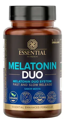 Melatonina Essential Nutrition 200mcg 120 Comprimidos Sabor Menta
