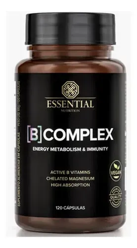 Suplemento Essential Nutrition Complexo B Vegano 120 Cápsulas