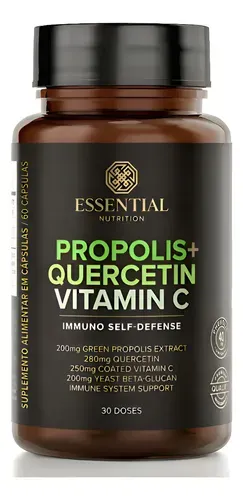 Suplemento Essential Nutrition Immuno Própolis, Quercetina e Betaglucana 60 Cápsulas