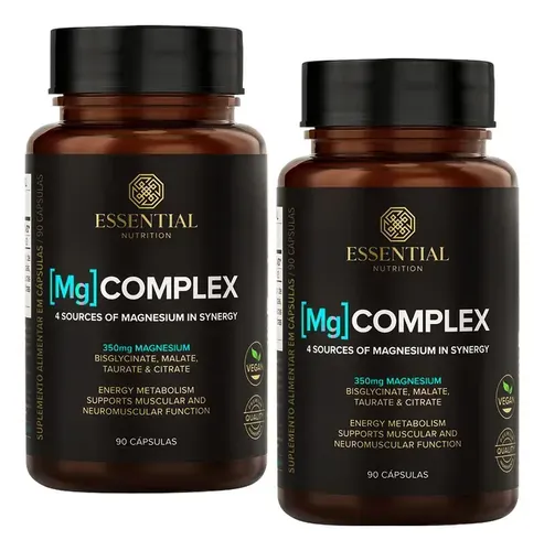 Suplemento Essential Nutrition Mg Complex 90 Cápsulas 2 Kits - Foto oficial e menor preço