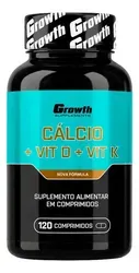 Cálcio + Vitamina D + Vitamina K 120 Comprimidos Growth Supplements - Foto oficial e menor preço