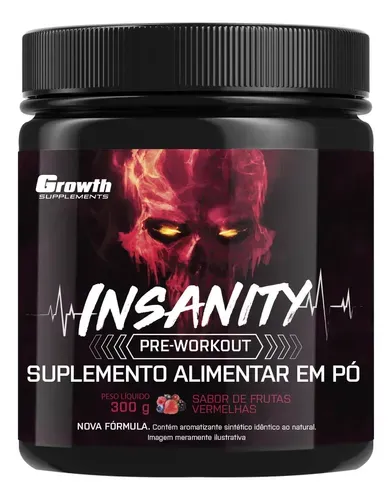 Pré-treino Growth Insanity 300g - Frutas Vermelhas