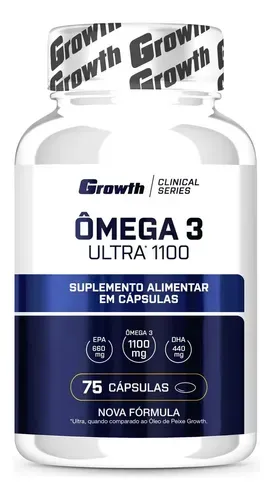 Suplemento Growth Supplements Ômega 3 Ultra 1100mg 75 Softgels