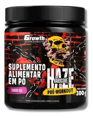 Suplemento Growth Pré-treino 300g Sabor Uva