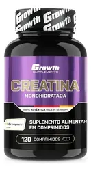 Creatina Growth Supplements em Comprimidos Sem Sabor - 120 Unidades Natural / Sem Sabor - Foto oficial e menor preço