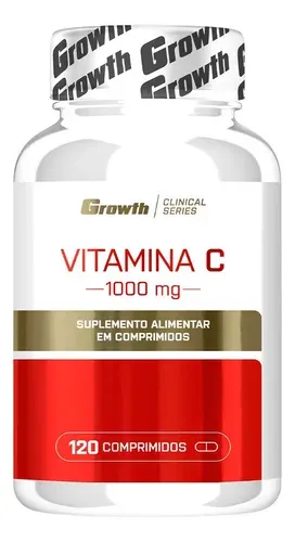 Vitamina C 1000mg 120 Comprimidos Growth Supplements Natural / Sem Sabor
