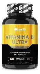 Vitamina D Ultra 120 Caps Growth Supplements Sem Sabor Natural / Sem Sabor - Foto oficial e menor preço