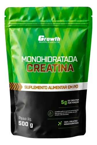 Creatina Monohidratada 500g Pouch - GROWTH SUPPLEMENTS Natural / Sem Sabor