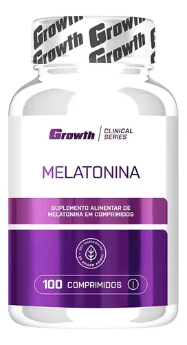 Melatonina Growth Supplements 0,21 mg 100 Comprimidos Sem Sabor - Foto oficial e menor preço
