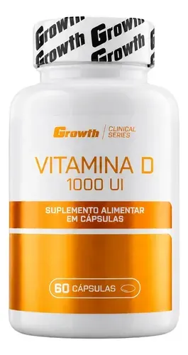 Vitamina D3 1000 UI Growth Supplements 60 Cápsulas