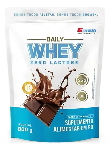 Whey Protein Zero Lactose 800g Growth Supplements Chocolate